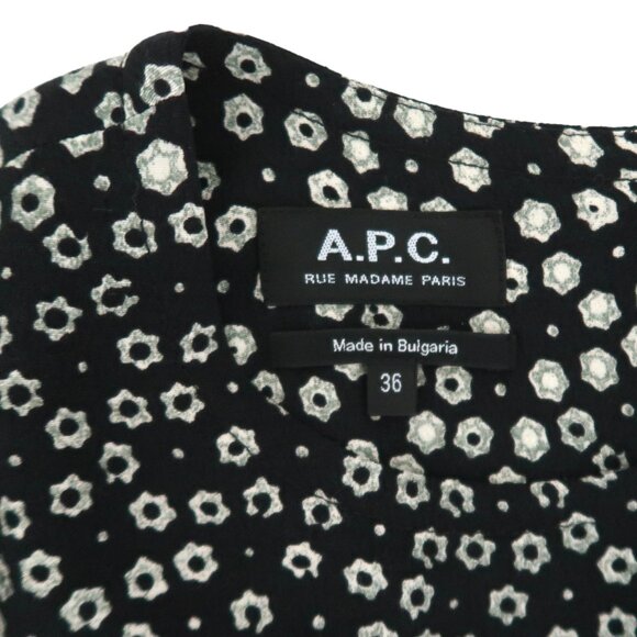 APC Floral print midi dress sz F 36 US S 4 - Picture 4 of 6